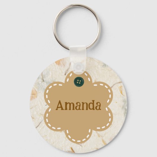 Aangepaste mooie handgemaakte achtergrond bloemen sleutelhanger (Voorkant)