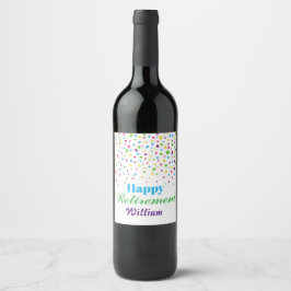 Aangepaste Mooie Kleurrijke confetti Gelukkig met Wijn Etiket