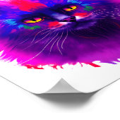 Aangepaste mooie kleurrijke geschilderde kat kunst poster (Hoek)