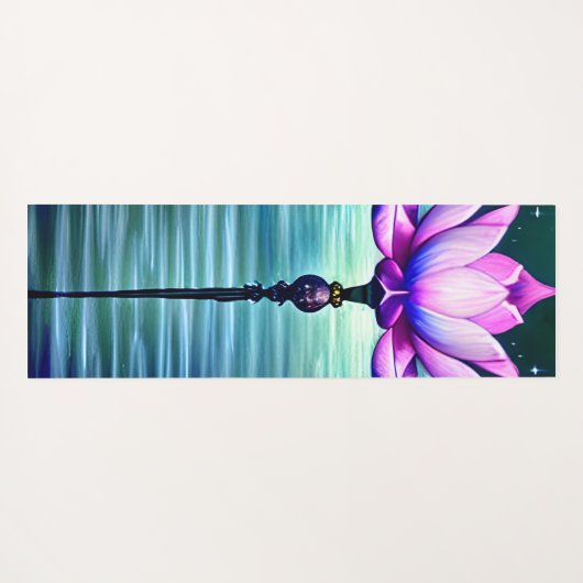 Aangepaste, mooie, lichtroze, roze lotusventilator yogamat (Achterkant (horizontaal))