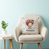 Aangepaste Mooie Meisjes Bloem Naam Kussen (Stoel)