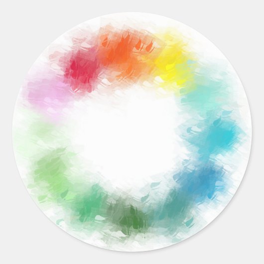 Aangepaste mooie moderne kleurrijke abstracte blan ronde sticker (Voorkant)