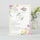 Aangepaste Mooie Natuur Bloemige Roze en Paarse Kaart (Staand voorkant)