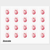 Aangepaste mooie roze kerst ornament vakantie vierkante sticker (Vel)