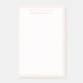 Aangepaste mooie roze stippenraster Huwelijksplan  Post-it® Notes (Voorkant)