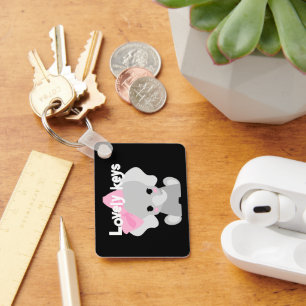 Aangepaste Mooie Sleutels Tekst Baby Leuke olifant Sleutelhanger