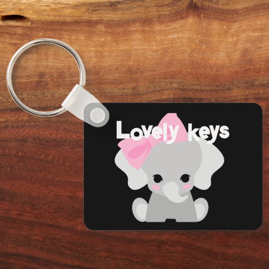 Aangepaste Mooie Sleutels Tekst Baby Leuke olifant Sleutelhanger (Achterkant)