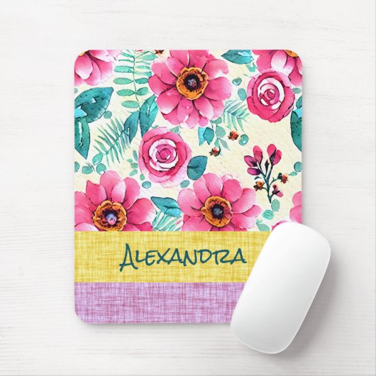 Aangepaste mooie textuur achtergrond bloemrijk muismat (Met muis)
