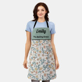 Aangepaste mooie waterverf bloemenpatroon schort (Gedragen)