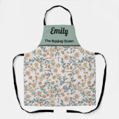 Aangepaste mooie waterverf bloemenpatroon schort (Voorkant)
