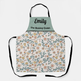 Aangepaste mooie waterverf bloemenpatroon schort