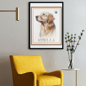 Aangepaste mooie Waterverf hond (GoldenRetriever) Poster