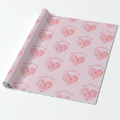 Aangepaste Mooie Waterverf Roos Hart Valentijnsdag Cadeaupapier (Uitgerold)