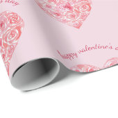 Aangepaste Mooie Waterverf Roos Hart Valentijnsdag Cadeaupapier (Rol Hoek)