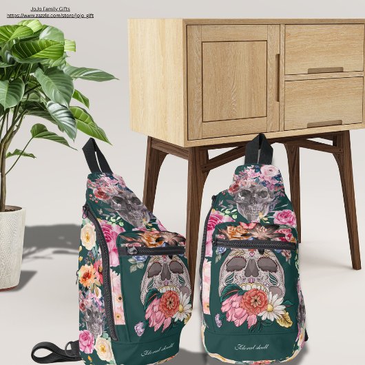 Aangepaste mooie waterverf schilderij bloemensched sling bag