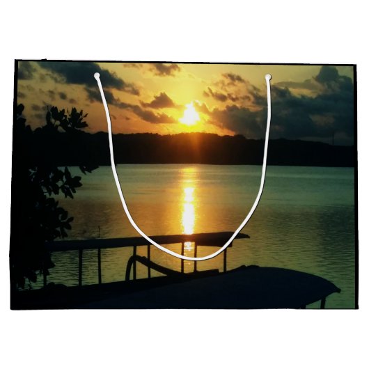 Aangepaste mooie zonsondergang Zee Sky in Bali Fot Groot Cadeauzakje (Achterkant)