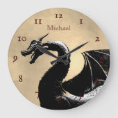 Aangepaste  Moonlit Dragon Grote Klok (Voorkant)