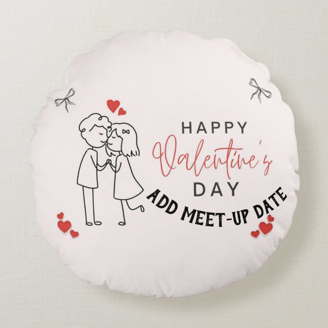 Aangepaste MoonRest Ronde Kussen voor Valentijnsda (Voorkant)