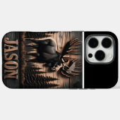 Aangepaste Moose houtsnijwerk Case-Mate iPhone Case (Achterkant (horizontaal))