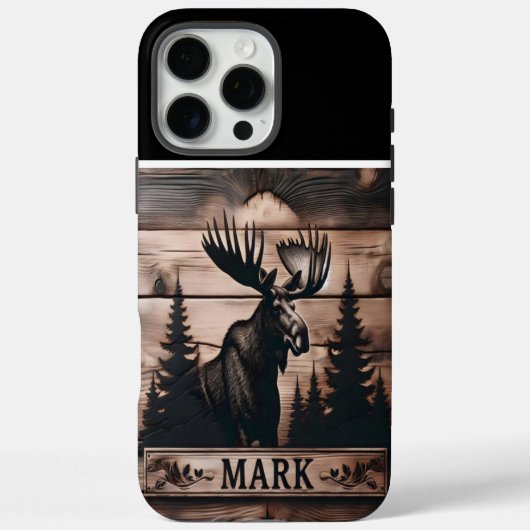 Aangepaste Moose Wood teken Case-Mate iPhone Case (Achterkant)