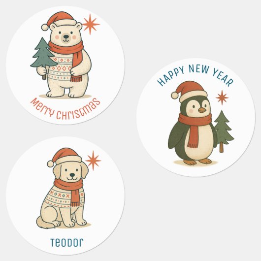 Aangepaste Mop Polar Beer, Hond, Pinguïn Scandinav Labels (Groep)