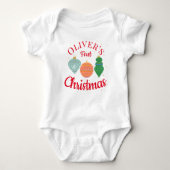 Aangepaste Mopige Kawaii Kerstboomversiering Baby  Romper (Voorkant)