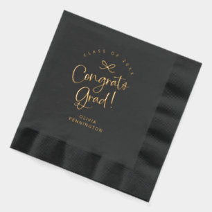 Aangepaste Mopige Meisjesachtige Strik Gefelicitee Folie Servetten