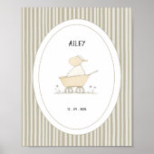 Aangepaste Mopige Schaap Kraamkamer Naam Datum Pos Poster (Voorkant)