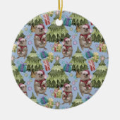 Aangepaste Moppe Vintage Kerstmis Quokka Keramisch Ornament (Voorkant)
