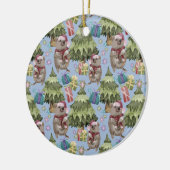 Aangepaste Moppe Vintage Kerstmis Quokka Keramisch Ornament (Links)