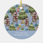 Aangepaste Moppe Vintage Kerstmis Quokka Keramisch Ornament (Achterkant)