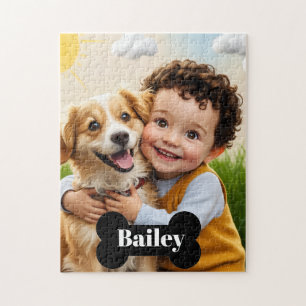 Aangepaste Moppertje Kind & Hond Puzzel Gepersonal
