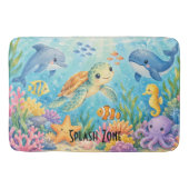 Aangepaste Moppertjes Oceandieren Spatzone Badmat (Voorkant)