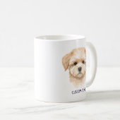 Aangepaste Moppige Hond Foto Met Tekst Koffiemok (Voorkant rechts)