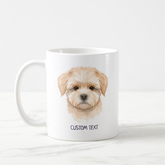 Aangepaste Moppige Hond Foto Met Tekst Koffiemok (Links)