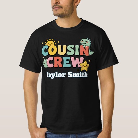 Aangepaste Mopshartige Neefjes Bemanning Matching T-shirt (Voorkant)