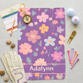 Aangepaste Mopshartige Vintage Bloem Geschenken vo Golfhanddoek