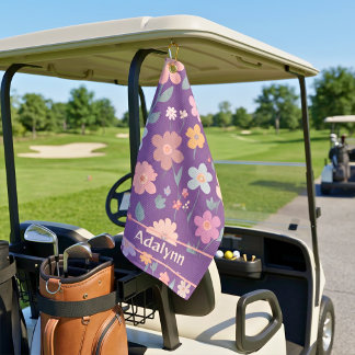 Aangepaste Mopshartige Vintage Bloem Geschenken vo Golfhanddoek