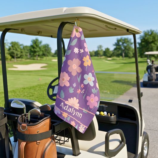 Aangepaste Mopshartige Vintage Bloem Geschenken vo Golfhanddoek