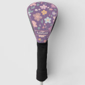 Aangepaste Mopshoege Vintage Bloem Geschenken voor Golfheadcover (Voorkant)