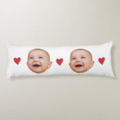 Aangepaste Mopshond Babys Gezicht Eén Foto Lichaamskussen (Achterkant)