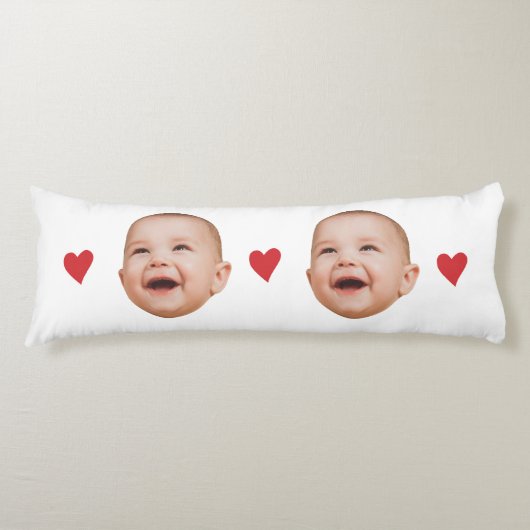 Aangepaste Mopshond Babys Gezicht Eén Foto Lichaamskussen (Voorkant)