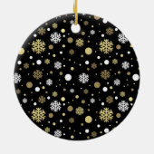 Aangepaste Mopshond Foto 1e Kerstmis Op Sneeuwvlok Keramisch Ornament (Achterkant)