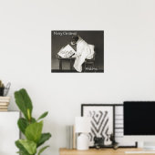 Aangepaste Mopshond Kerst Huis Decoratie Poster (Thuiskantoor)