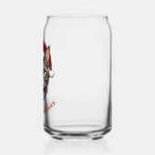 Aangepaste Mopshond Kerstkat met Kerstman Hoed Blikvorm Glas (Links)