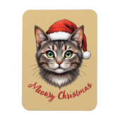 Aangepaste Mopshond Kerstkat met Kerstman Hoed Magneet (Verticaal)