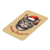 Aangepaste Mopshond Kerstkat met Kerstman Hoed Magneet (Linkerzijde)