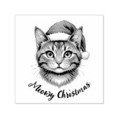 Aangepaste Mopshond Kerstkat met Kerstman Hoed Zelfinktende Stempel (Design)