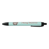 Aangepaste Mopshond Kerstkat met Kerstman Hoed Zwarte Inkt Pen (Bodem)