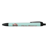 Aangepaste Mopshond Kerstkat met Kerstman Hoed Zwarte Inkt Pen (Bovenkant)